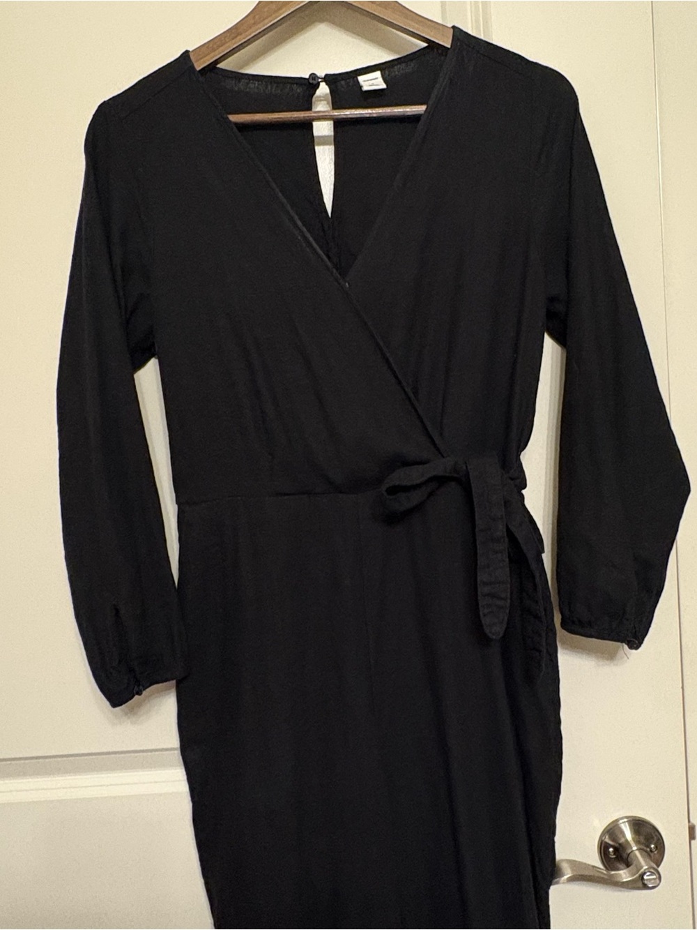 Linen-Blend Wrap-Front Jumpsuit for Women
